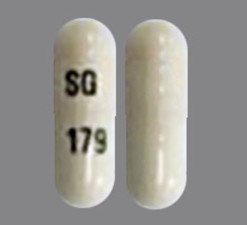Gabapentin 100 mg ScieGen Pharmaceuticals SG 179 Pill – white capsule/oblong, 16mm